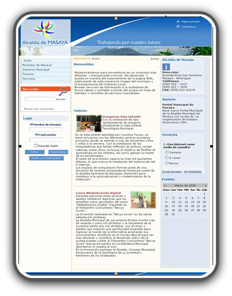 Portal Municipalidad de Masaya, Nicaragua