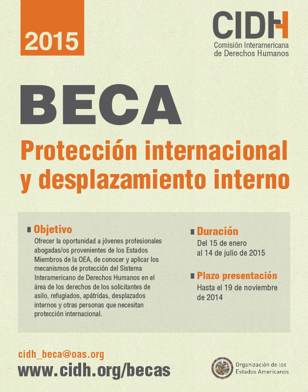 Beca sobre proteccin internacional y desplazamiento interno 2015 
